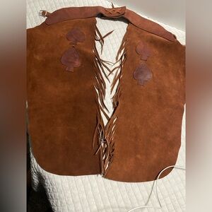 Chap - Parel by Gerald roberts suede leather western fringe Kids  chaps Size 8